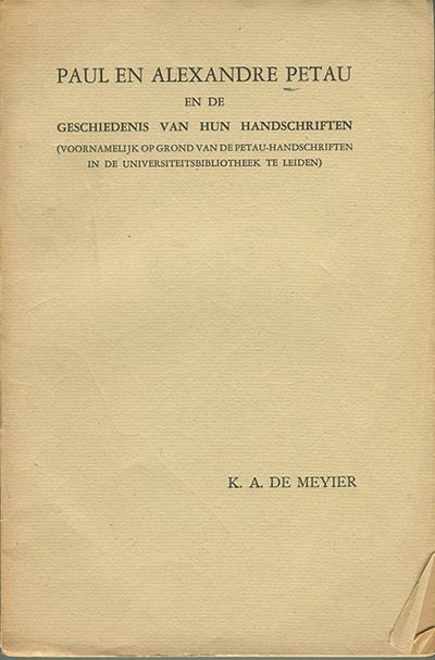 Paul en Alexandre Petau en de geschiedenis van…