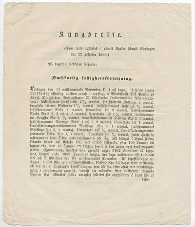 Kungörelse. (som torde uppläsas i länets kyrkor…