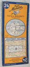 Michelin Map 24 Andermatt - Bolzano, 1952