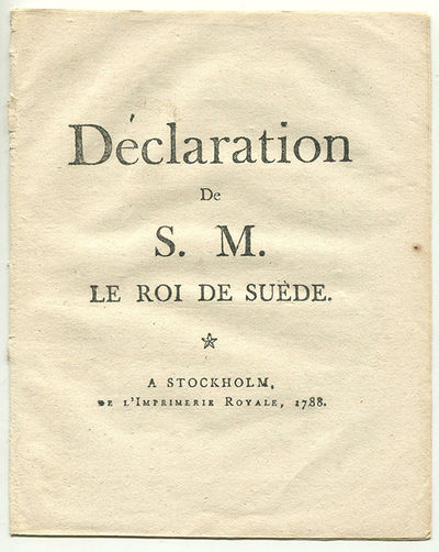 Déclaration de s.m. le roi de Suède.