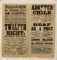 Original broadside for the Royal Princess's Theatre, 1852