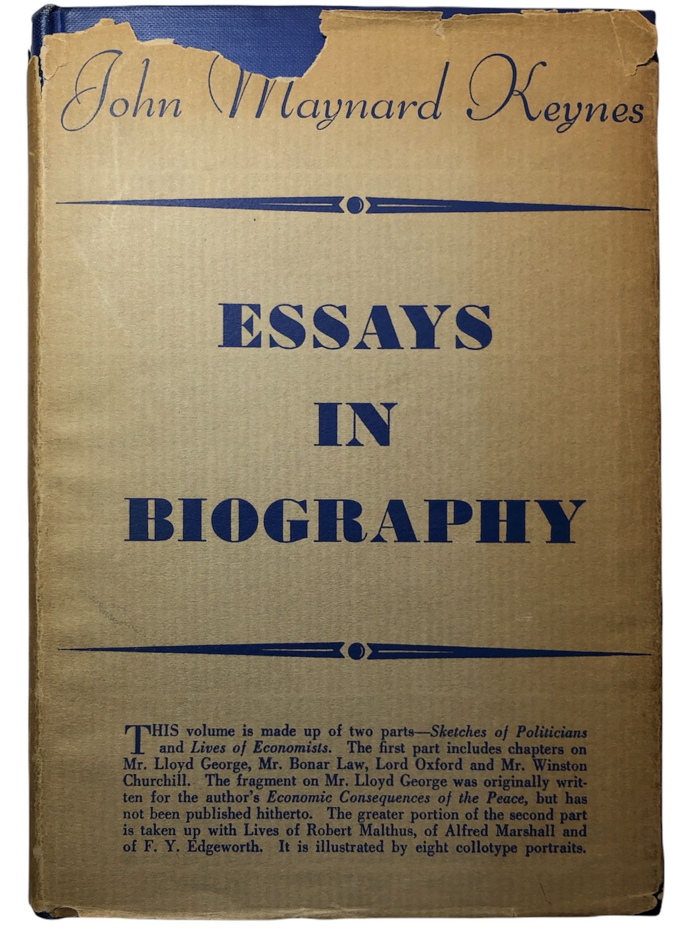 Essays in Biography by Keynes, John Maynard | 1933 | Harcourt