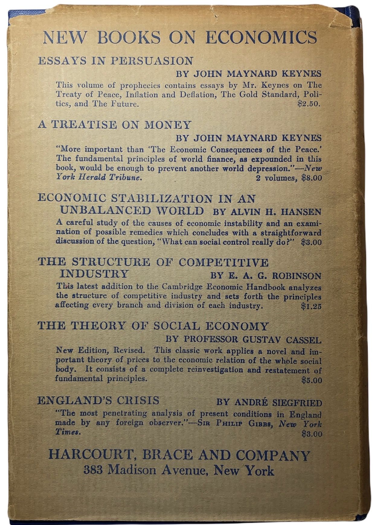 Essays in Biography by Keynes, John Maynard | 1933 | Harcourt
