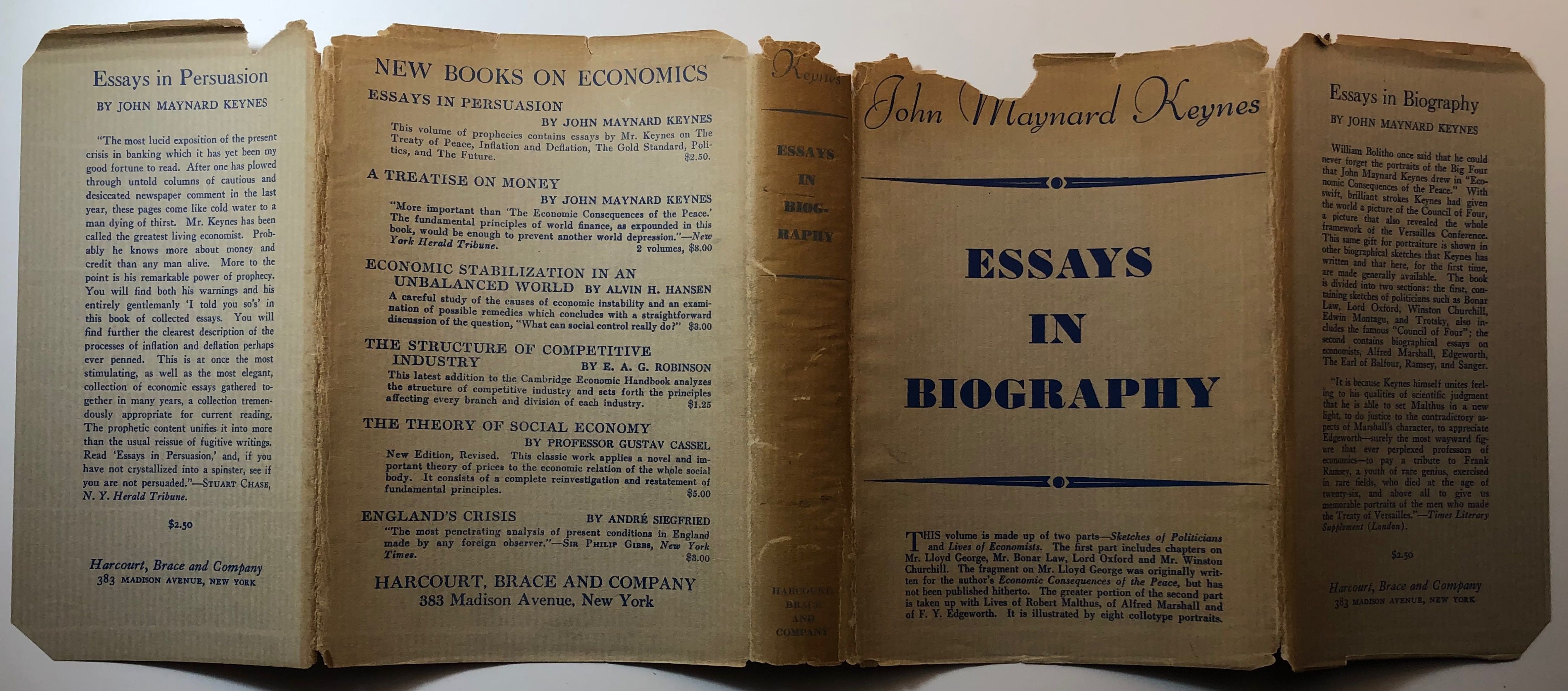 Essays in Biography by Keynes, John Maynard | 1933 | Harcourt