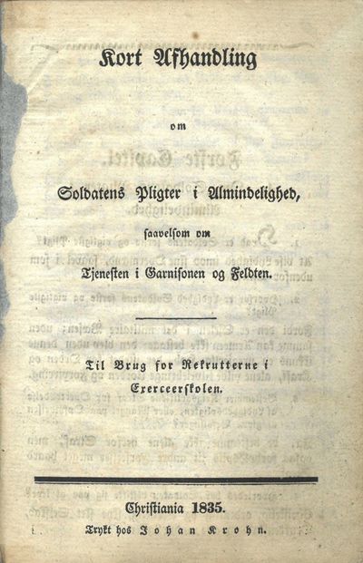 om Soldatens Pligter i Almindelighed, saavelsom…