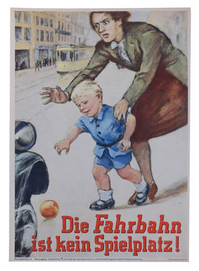 Die Fahrbahn ist kein Spielplatz! Haustafelplakat…