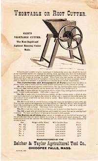 GALE'S VEGETABLE CUTTER ... FARMER'S PATENT VEGETABLE CUTTER ... WHITTEMORE'S CHAMPION VEGETABLE CUTTER