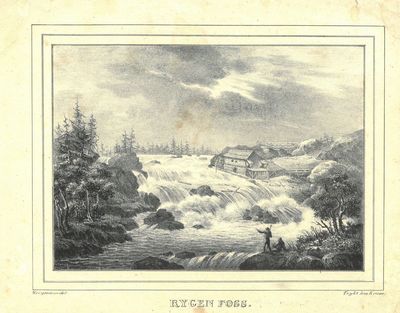 Rygen Foss. Wergmann del. Trykt hos Kruse.
