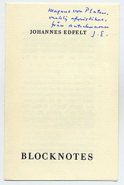 Blocknotes. Särtryck ur Vi:s julnummer 1964.