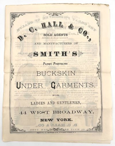 D.C. Hall & Co., Sole Agents and Manufacturer's of Smith's Patent Perforated Buckskin Under Garments, for Ladies and Gentlemen with Color Illustrations