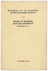Memorial of the Teachers of the Academic Faculty to the Board of Trustees, Howard University, Washington, D.C. November 15, 1924