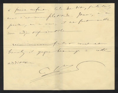 Autograph letter signed "C.Sns," quite possibly to his librettist