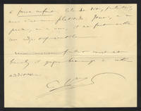 Autograph letter signed "C.Sns," quite possibly to his librettist