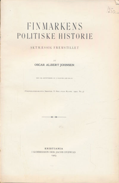 Finmarkens politiske historie. Aktmæssig…