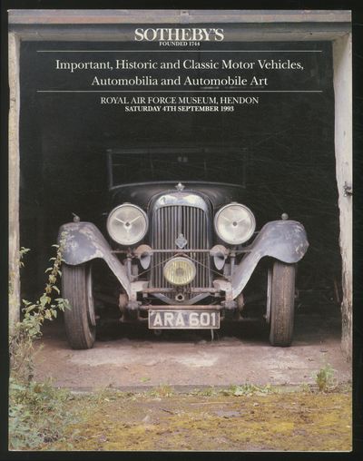 Sotheby's: Important, Historic and Classic Motor Vehicles, Automobilia and Automobile Art, Royal Air Force Museum, Hendon, September 4, 1993