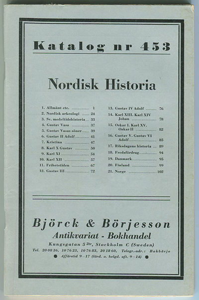 Björck & Börjesson. Katalog 453. Nordisk…