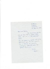 Autograph Letter Signed, 8vo, The Pelican, Langhorne, Carmarthen, 16 December, 1952