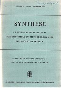 Synthese. Volume 22. Nos 1/2. December 1970. An…