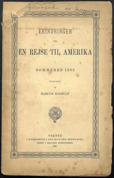 Erindringer fra en rejse til Amerika i sommeren…