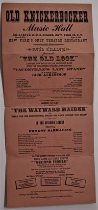 Broadside - Vaudeville)  Old Knickerbocker Music Hall  - The Old Look Revue Featuring &quot;Vaudeville&#39;s Last Stand&quot;,  Starring Jack Albertson  And &quot;The Wayward Maiden&quot;, With Jack Lemmon ( Early Theatre Appearance) - 