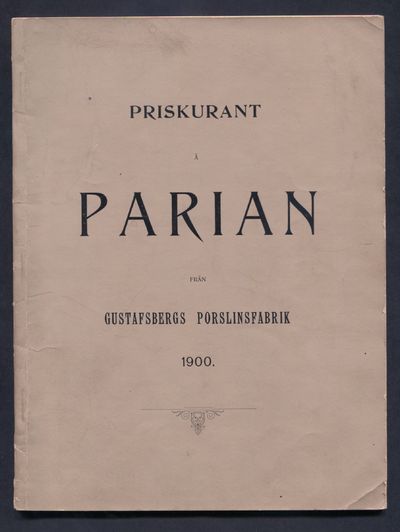[Gustavsberg] Priskurant å Parian från…