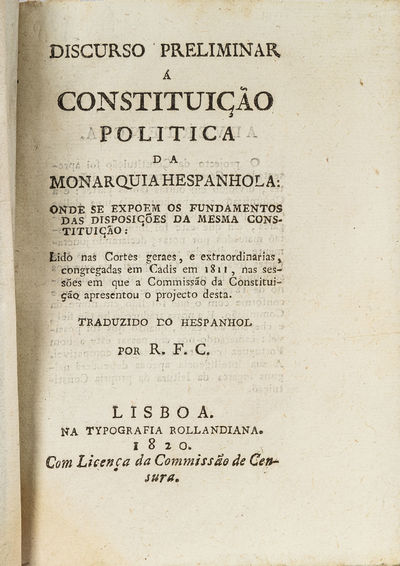 Discurso Preliminar a Constituicao Politica de Monarquia Hespanhola