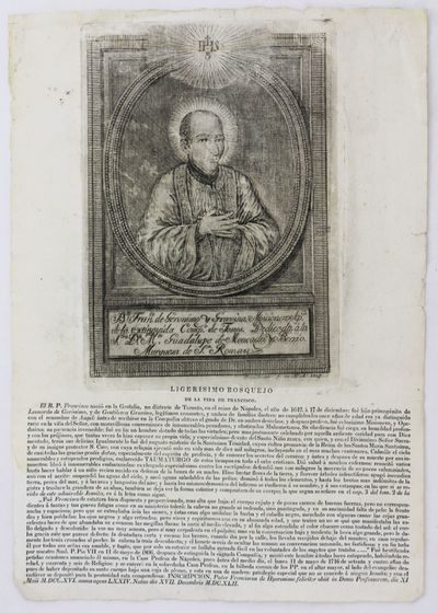 Ligerísimo Bosquejo de la Vida de Francisco [caption title]