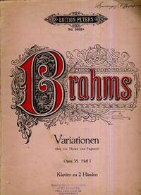 VARIATIONEN Uber Ein Thema Non Pagannini JOHANNES Brahms Opus 35 Heft I de Klavier Zu Handen - N.D.