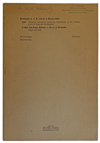 Offprint from: J. Cell. and Comp. Physiol., vol. 30, no. 3. Philadelphia:: The Wistar Institute, 194...