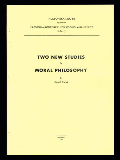 Two new studies in moral philosophy.