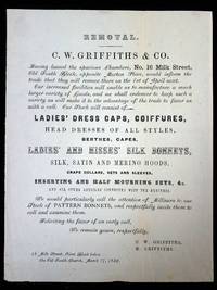 C.W. Griffiths & Co Notice of Business Expansion and Advertising broadside