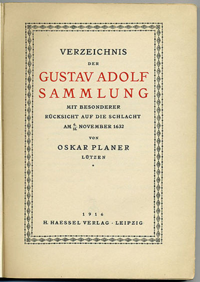 Verzeichnis der Gustav Adolf Sammlung mit…