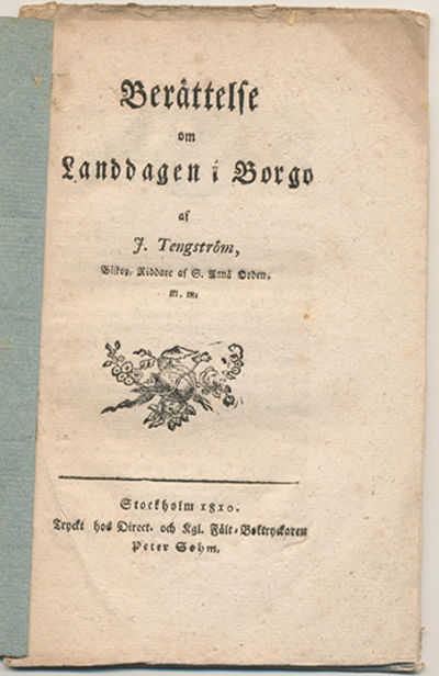 Berättelse om landdagen i Borgo.