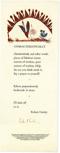Broadside: Characteristically [Signed]