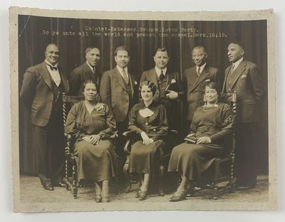 [Photograph of the Habegger Evangelistic Party Quintet]