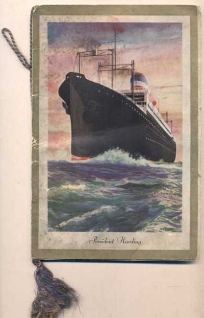 [S. S. President Harding Farewell Dinner Menu and Autographs of Passengers. Wednesday, August 24, 1932]
