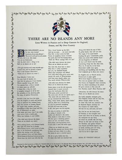 There are No Islands Any More, Lines Written in Passion and in Deep Concern for England, France, and My Own Country