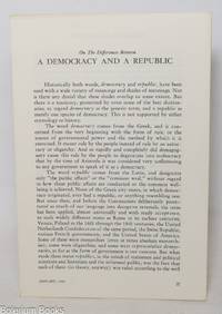 On the Differences Between a Democracy and a Republic