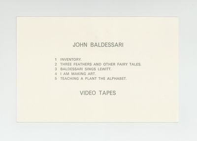 Exhibition postcard: John Baldessari (7-21 April 1972)