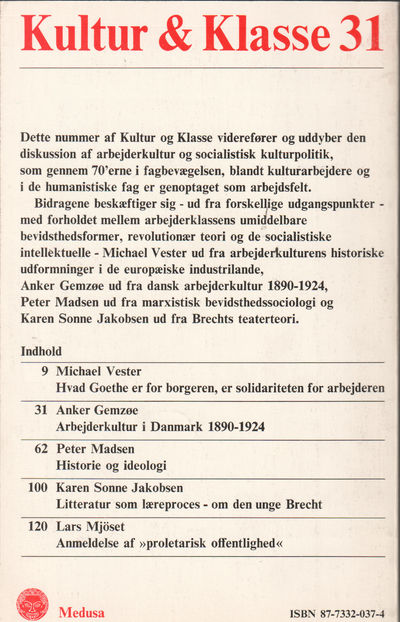 Kultur og klasse 31. Arbejderkultur