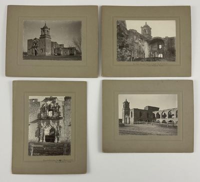 [Four Cabinet Card Photographs of the San Juan Mission in San Antonio, Each With Identifying Manuscript Captions]