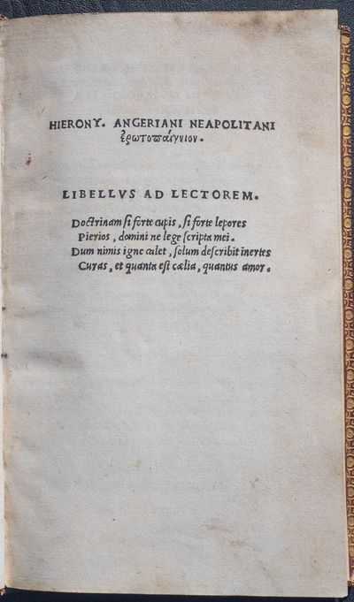 Hieronymi Angeriani Neapolitani Erotopaignion ...