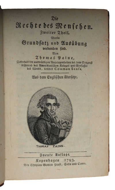 Rechte des Menschen. 3 parts.  - [FIRST GERMAN TRANSLATION OF PAINE'S "THE RIGHTS OF MAN"] (photo 2)