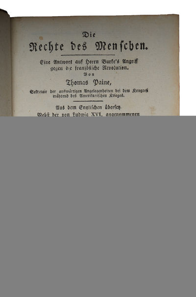 Rechte des Menschen. 3 parts.  - [FIRST GERMAN TRANSLATION OF PAINE'S "THE RIGHTS OF MAN"] (photo 3)