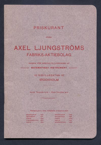 Priskurant från Axel Ljungströms…