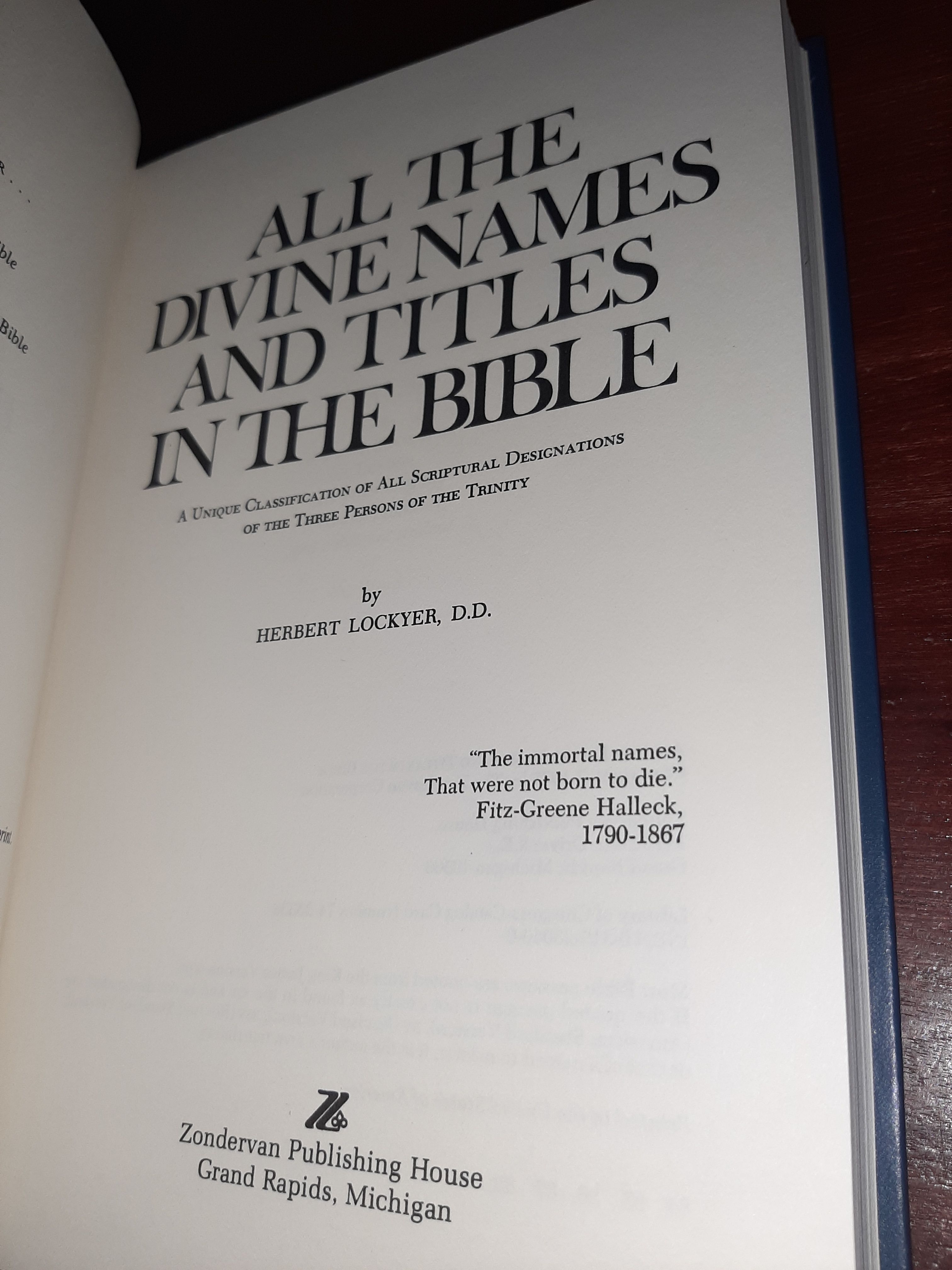 All the Divine Names and Titles in the Bible A Unique Classification of All  Scriptural Designations of the Three&hellip; by Herbert. Lockyer -  Hardcover - February 1976 - from AWARDWINNINGBOOKS (SKU: 1732)