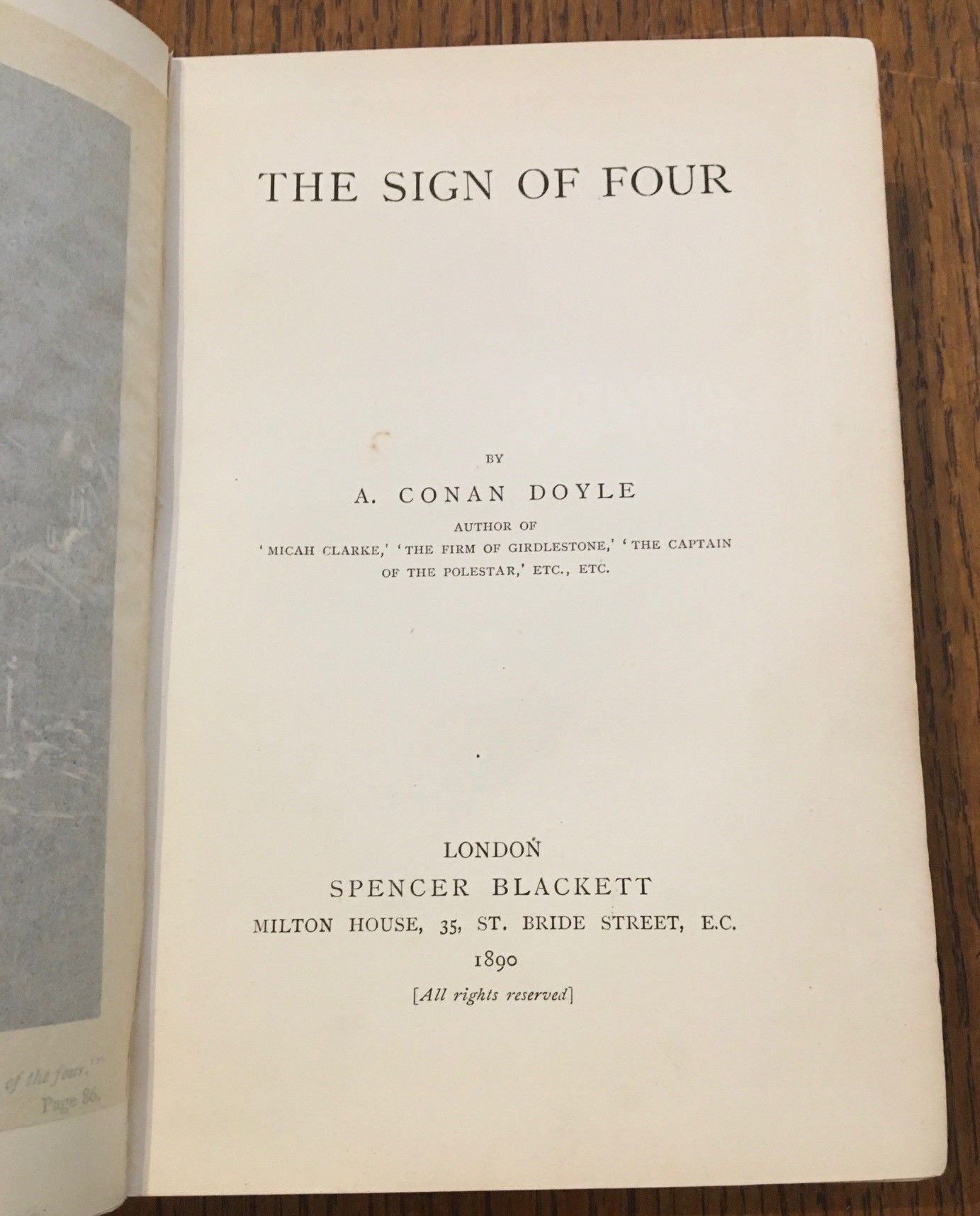 THE SIGN OF FOUR. by DOYLE. ARTHUR CONAN First Edition 1890 from Paul Foster Books (SKU THE SIGN OF FOUR. by DOYLE. ARTHUR CONAN First Edition 1890 from Paul Foster Books (SKU
