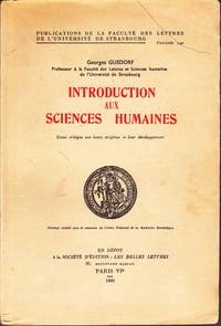 Introduction aux sciences humaines by GUSDORF, Georges - 1960