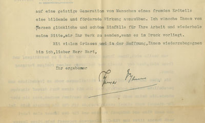 16/04/1936. Thomas Mann An incredibly rare and unpublished letter relating to his perhaps most famou...