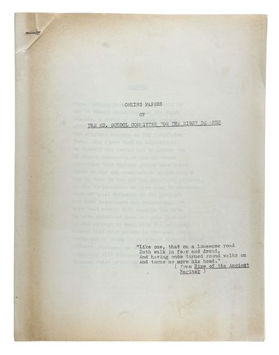 Working Papers of the Ed. School Committee for the Eight Demands